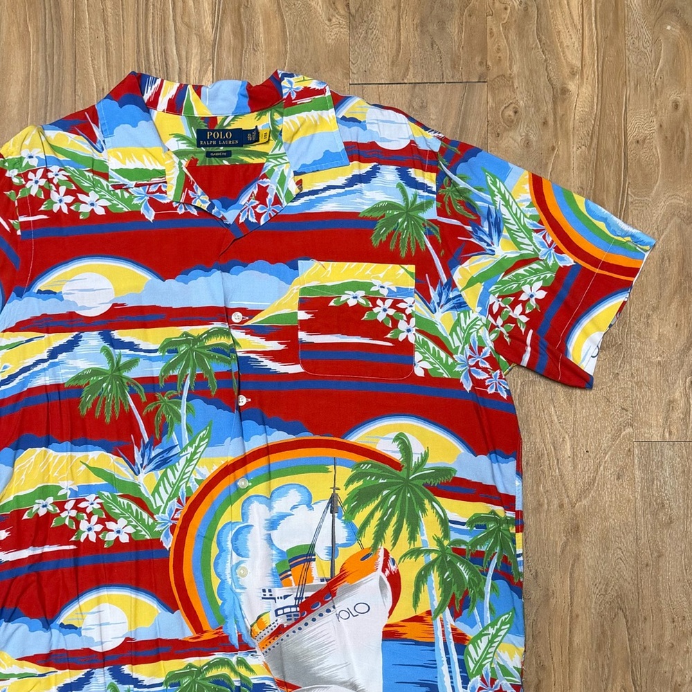 **POLO RALPH LAUREN** camp collar Hawaiian button down SIZE XL
